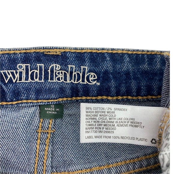Wild Fable Womens Jeans Size 18 / 34 High Rise Raw Hem Straight Ankle Blue New - Picture 5 of 12